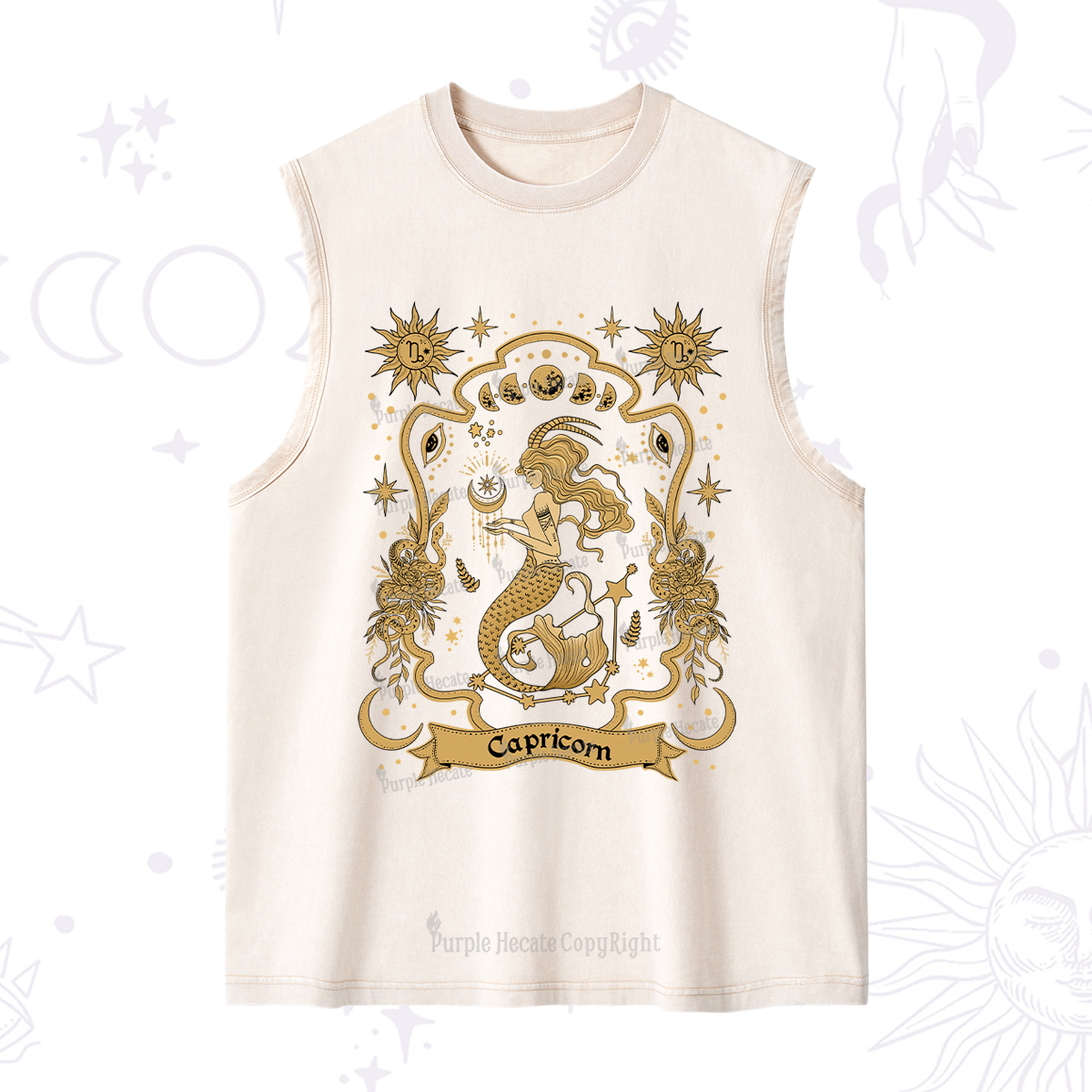 Purplehecate Capricorn' Astral Mirage Zodiac Washed Tank