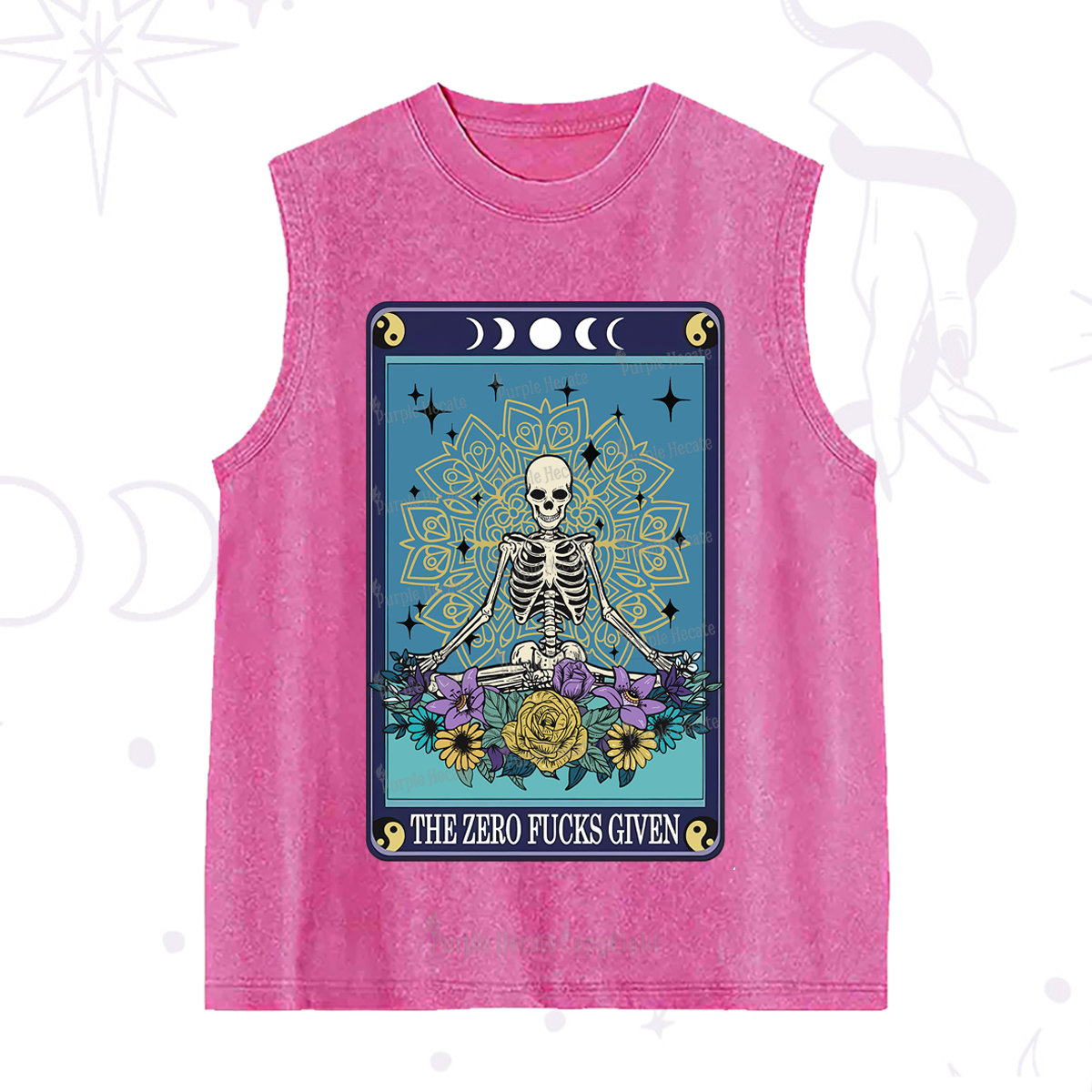 Purplehecate The Zero Fucks Given Tarot Washed Tank