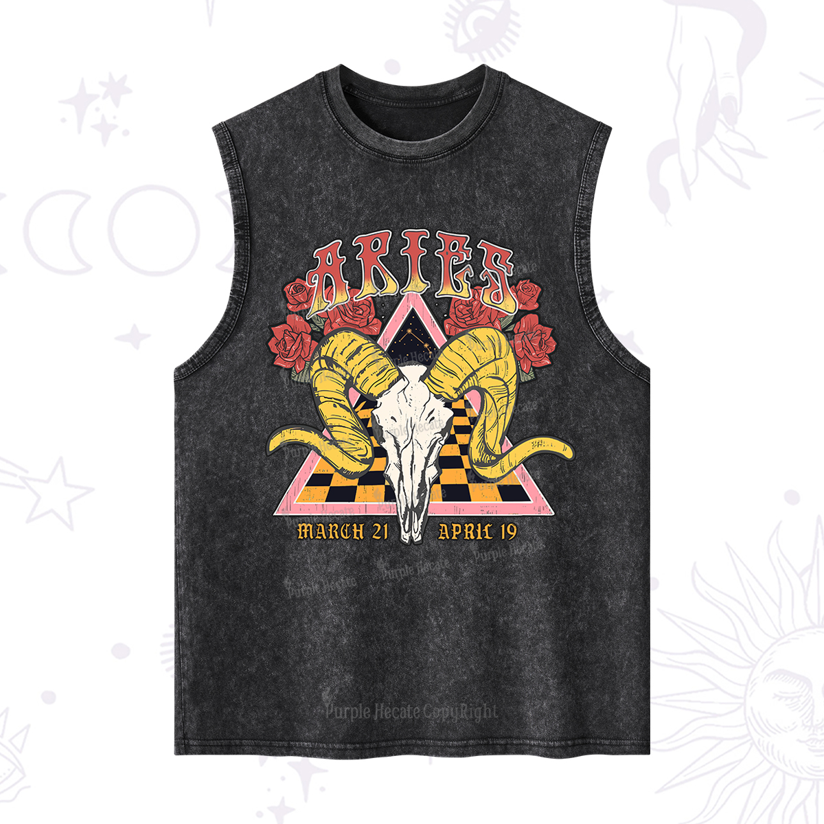 Purplehecate Aries Crew Zodiac Washed Tank
