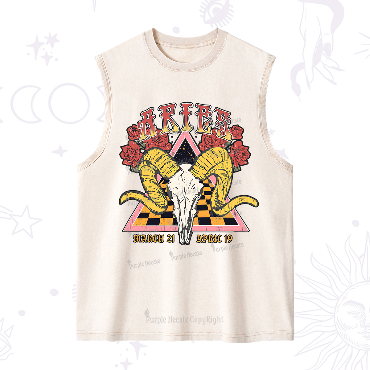 Purplehecate Aries Crew Zodiac Washed Tank