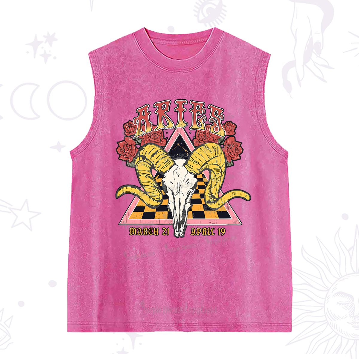 Purplehecate Aries Crew Zodiac Washed Tank