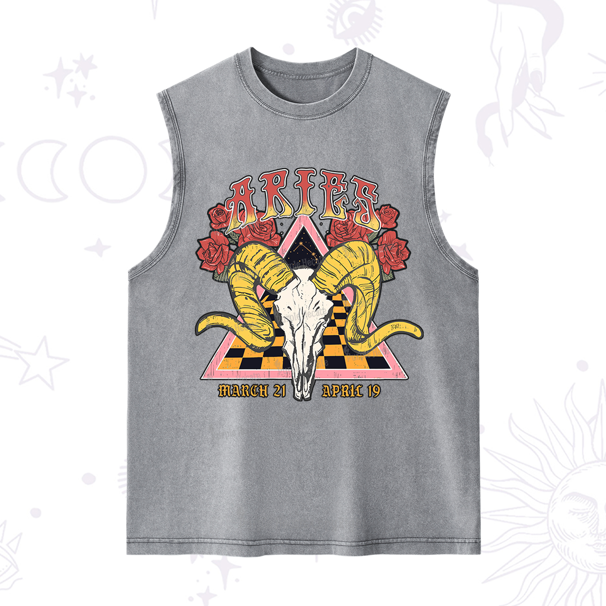 Purplehecate Aries Crew Zodiac Washed Tank