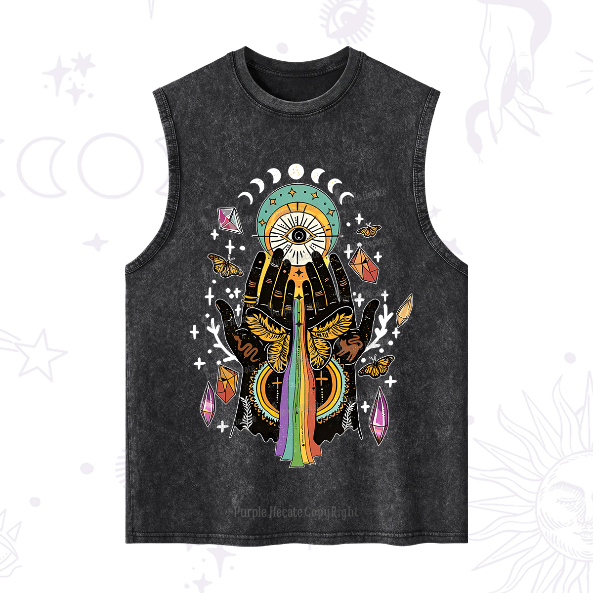 Purplehecate Mystical Witchy Hands Washed Tank