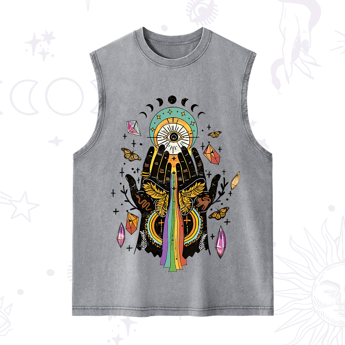Purplehecate Mystical Witchy Hands Washed Tank