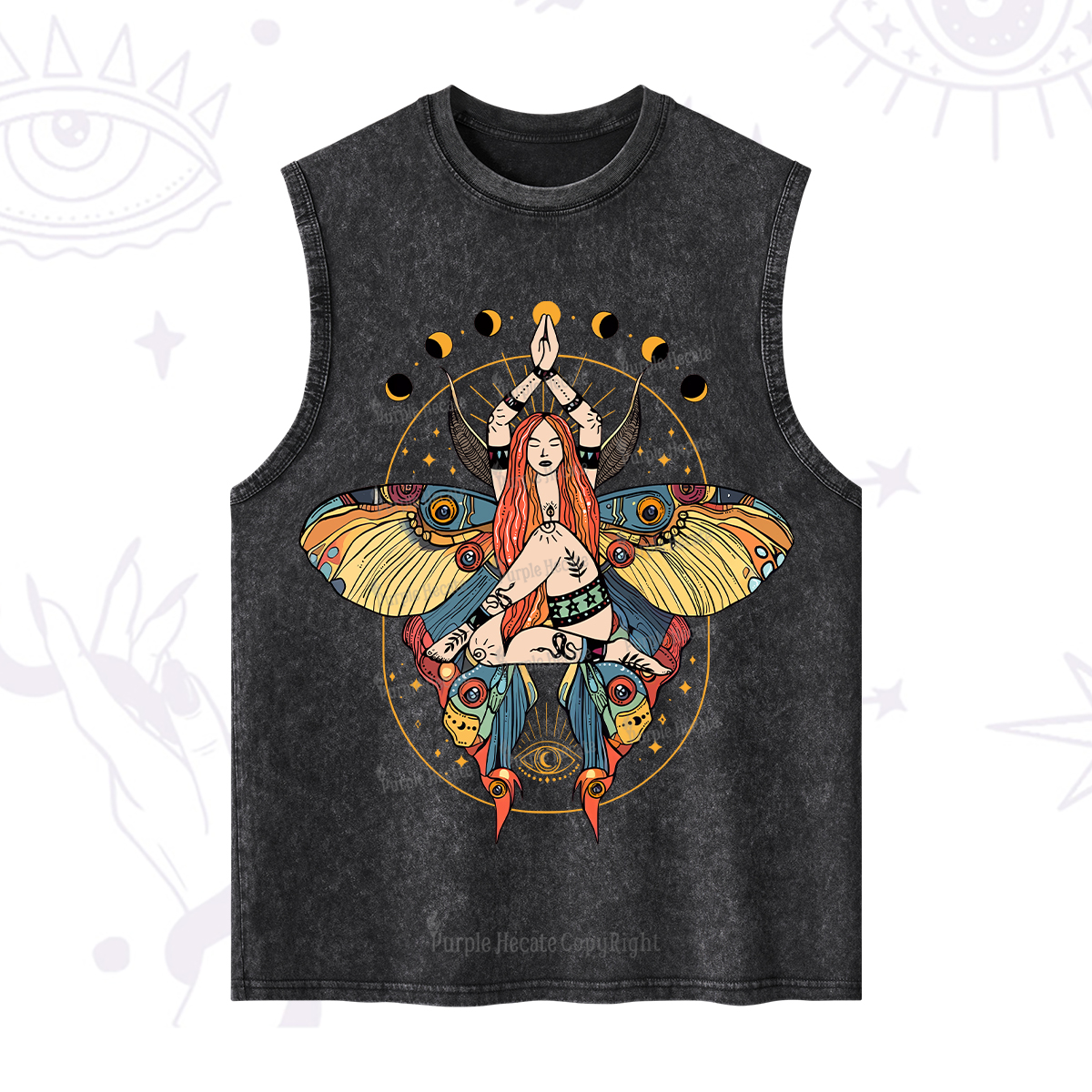 Purplehecate Luna Moth Washed Tank