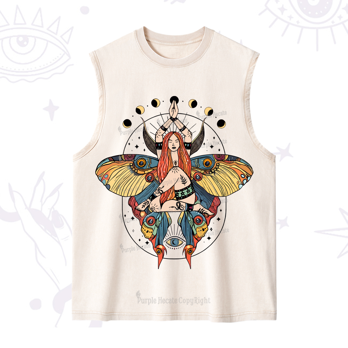 Purplehecate Luna Moth Washed Tank