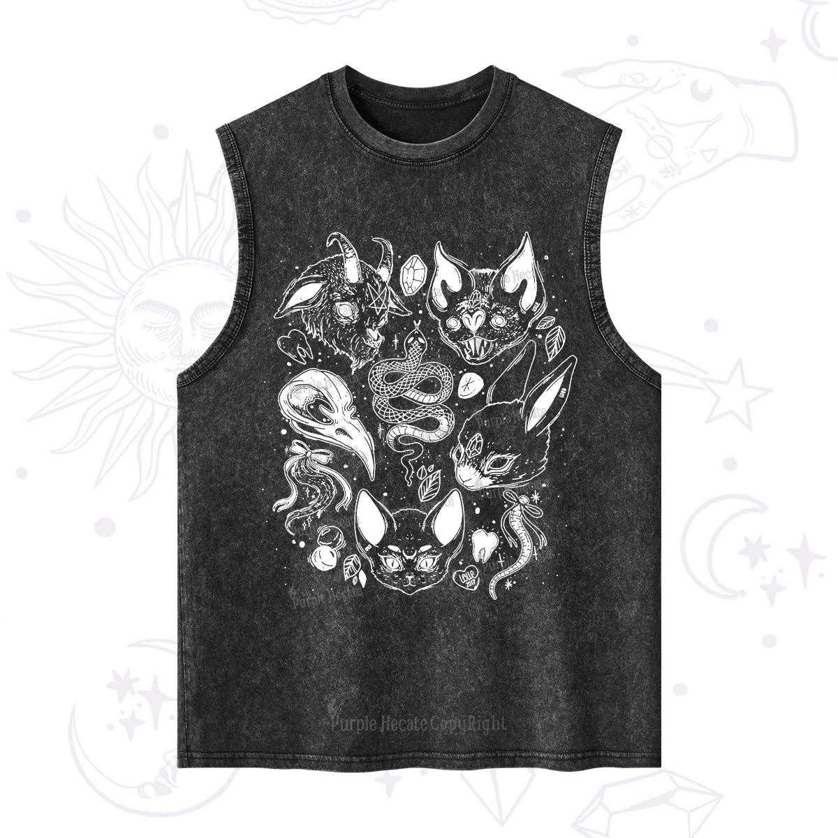 Purplehecate Familiar Spirits Washed Tank
