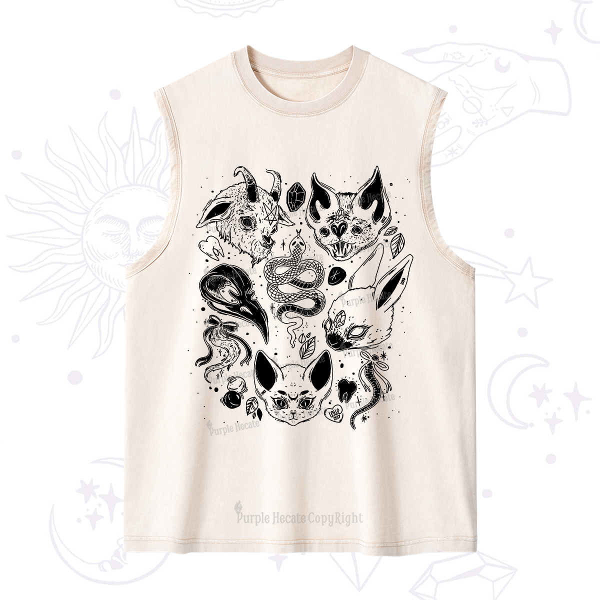 Purplehecate Familiar Spirits Washed Tank