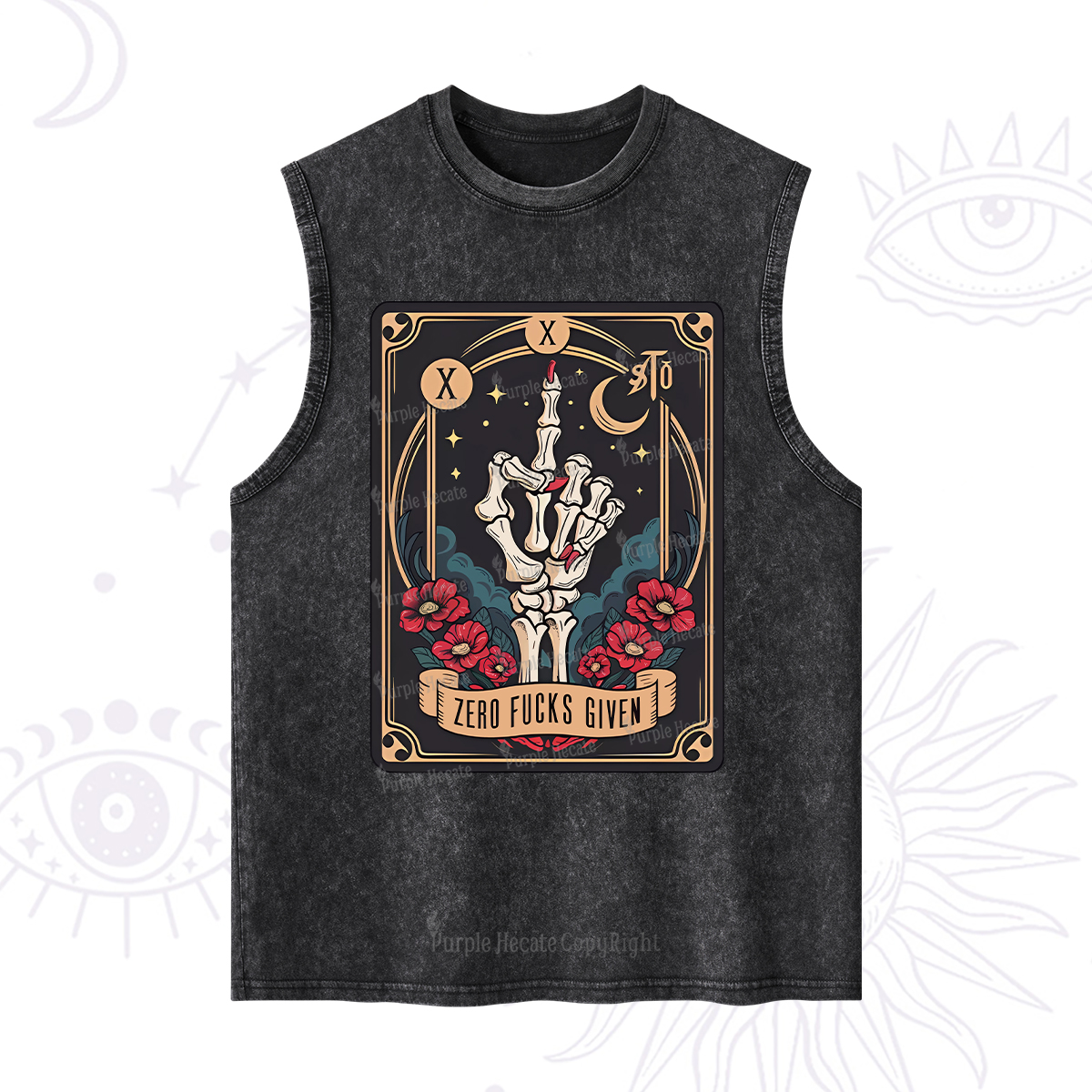 Purplehecate The Zero Fucks Given Washed Tank