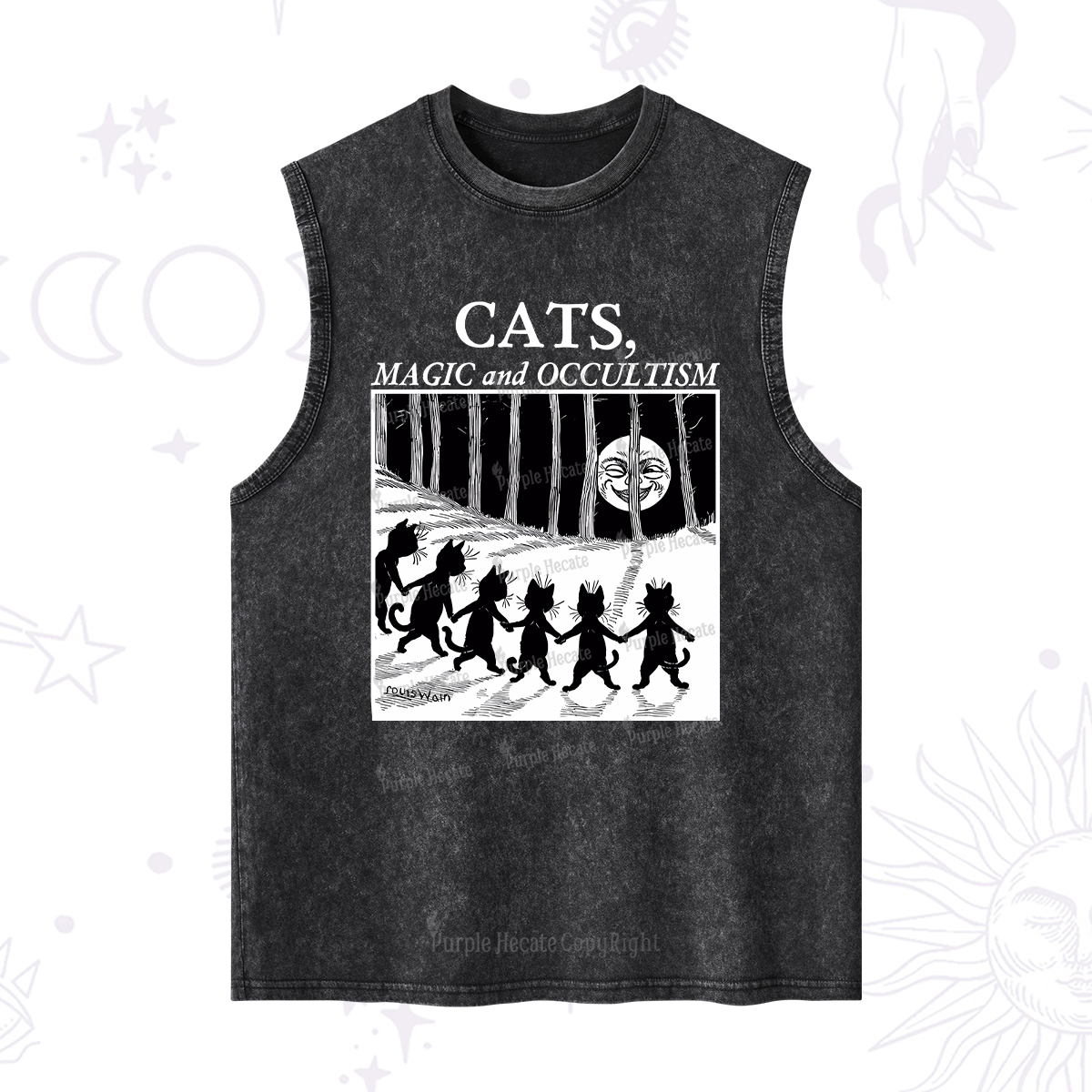 Purplehecate Cats Magic And Occultism Washed Tank