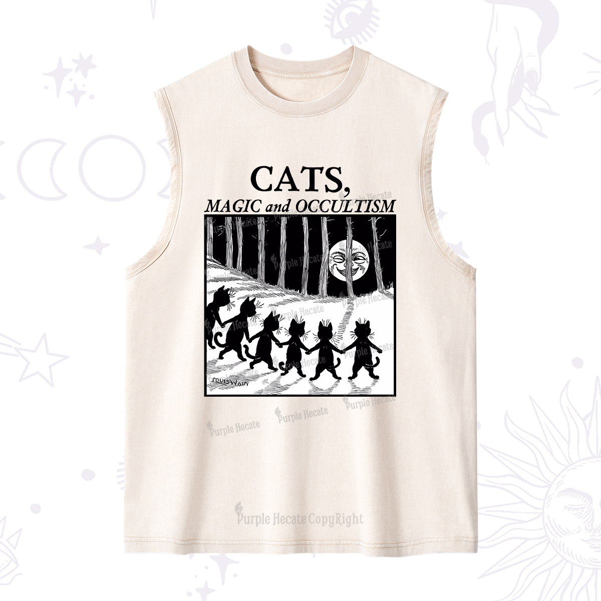 Purplehecate Cats Magic And Occultism Washed Tank