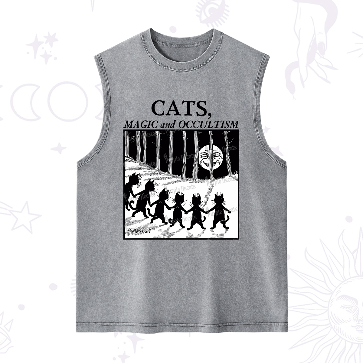 Purplehecate Cats Magic And Occultism Washed Tank