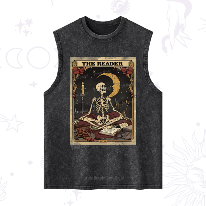 Purplehecate The Reader Tarot Card Washed Tank