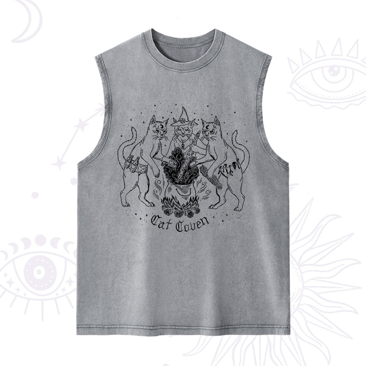 Purplehecate Cat Coven Washed Tank