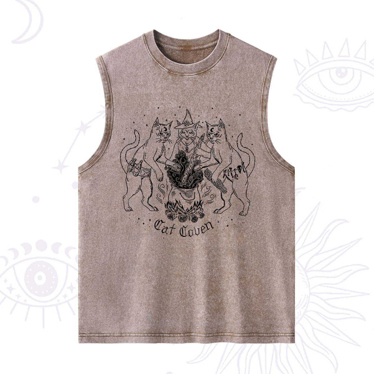 Purplehecate Cat Coven Washed Tank