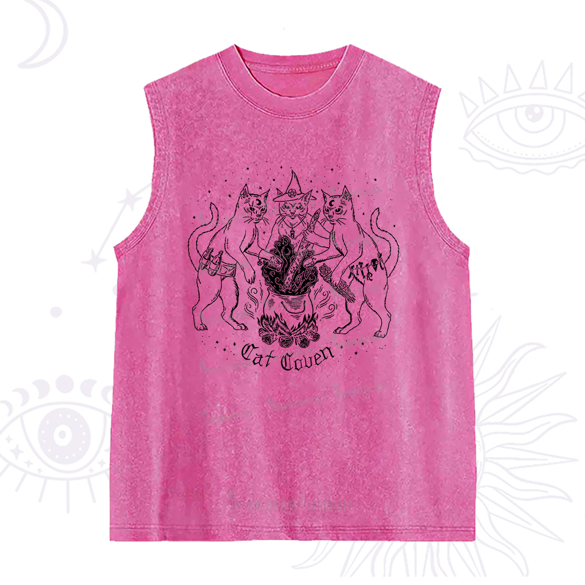Purplehecate Cat Coven Washed Tank