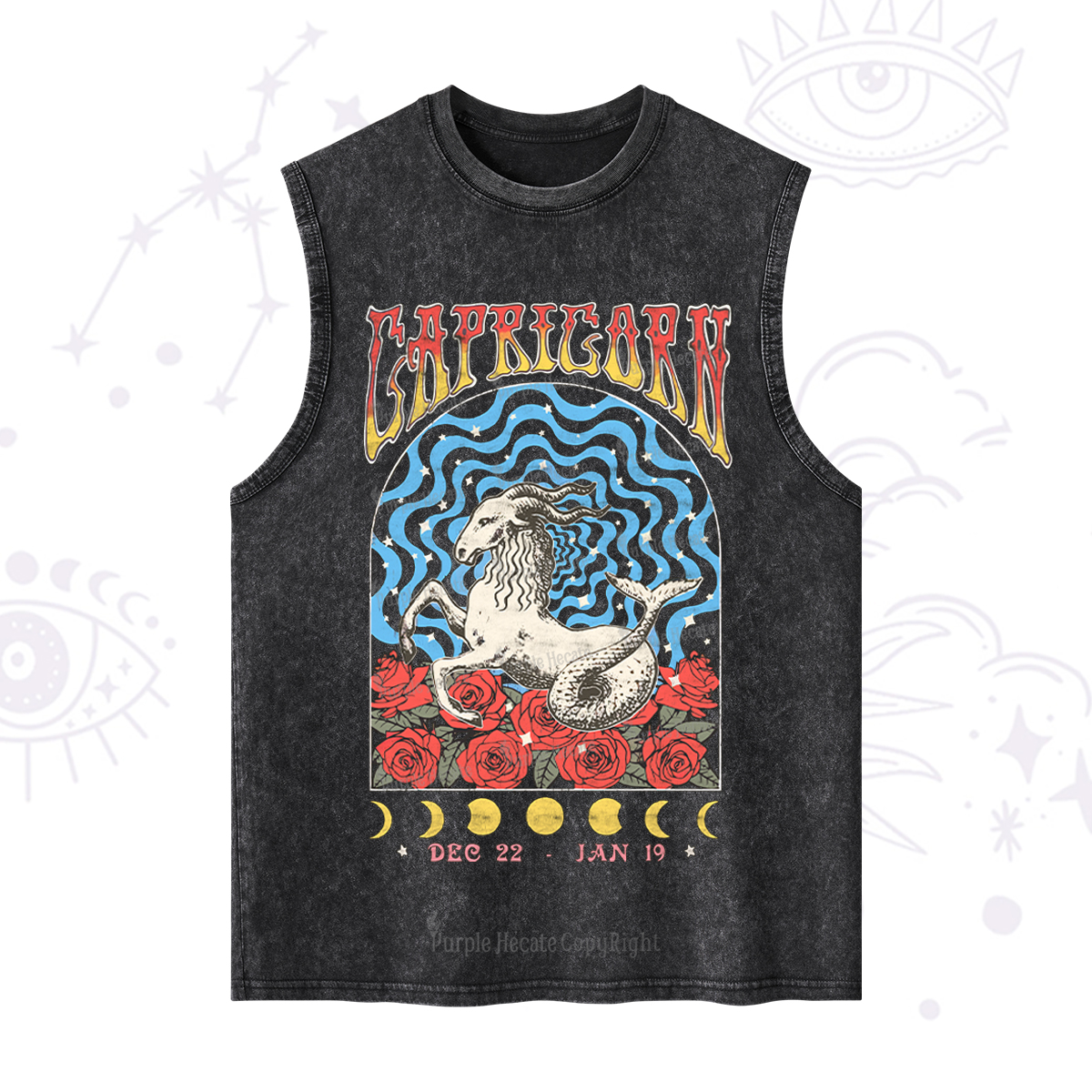Purplehecate Capricorn Crew Zodiac Washed Tank