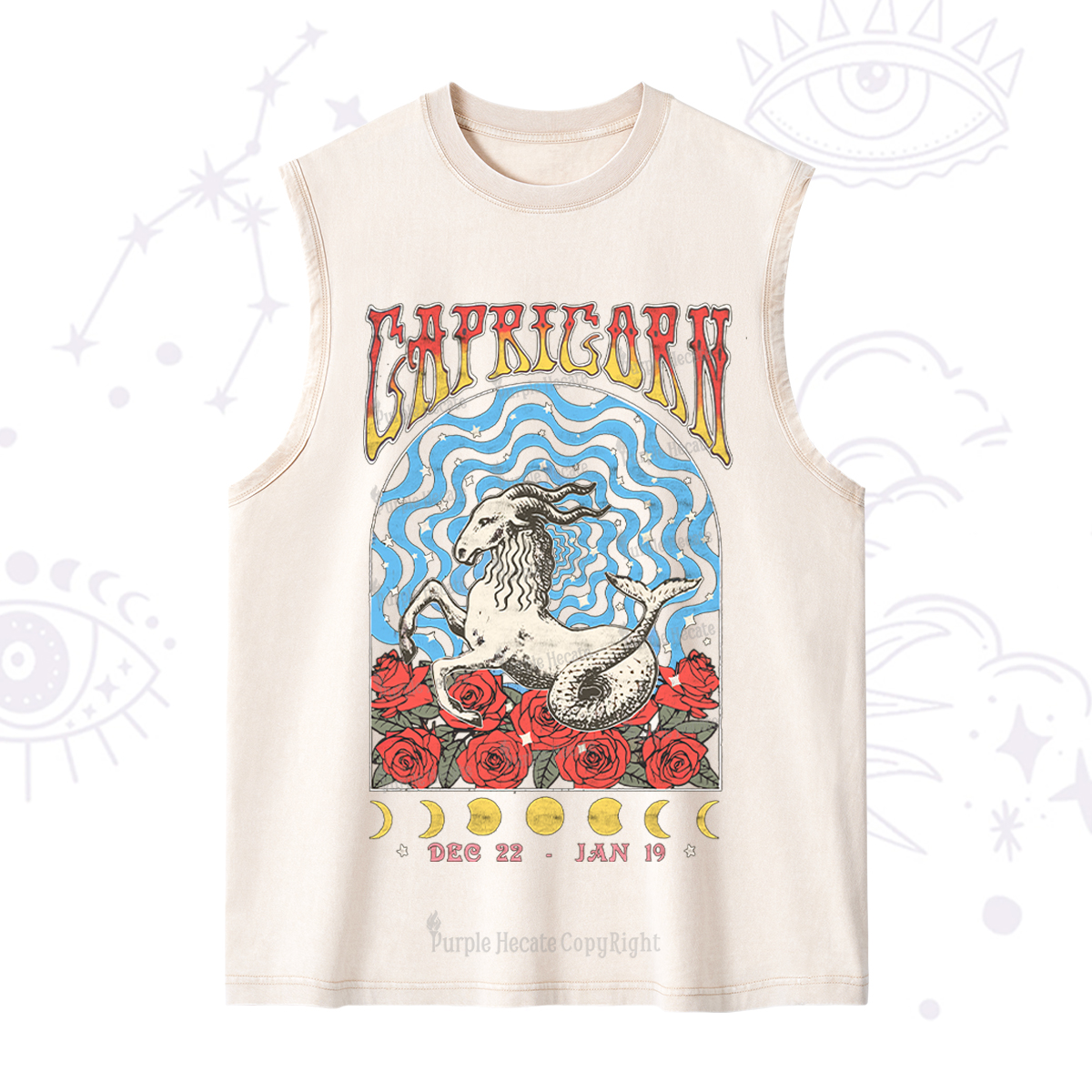 Purplehecate Capricorn Crew Zodiac Washed Tank