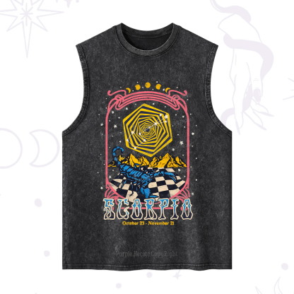Purplehecate Scorpio Crew Zodiac Washed Tank