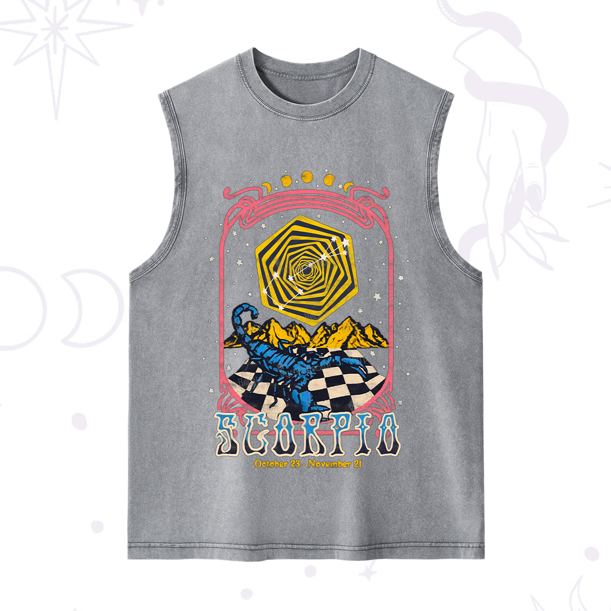Purplehecate Scorpio Crew Zodiac Washed Tank