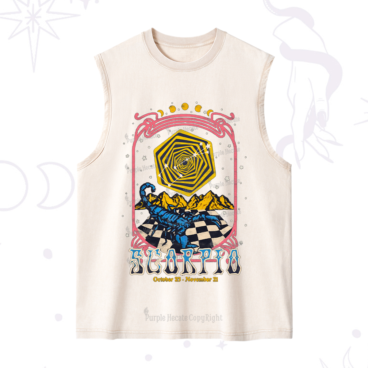 Purplehecate Scorpio Crew Zodiac Washed Tank