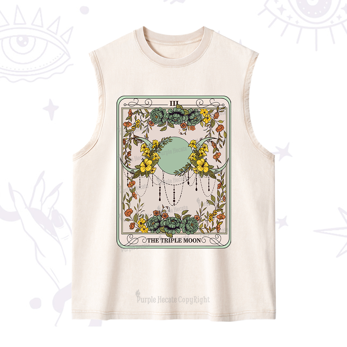 Purplehecate The Triple Moon Tarot Washed Tank