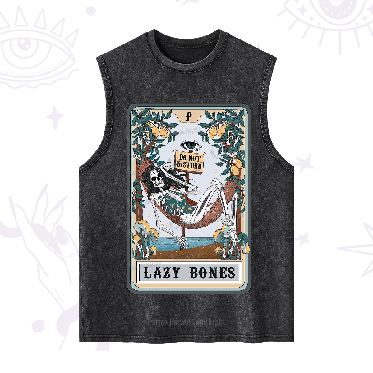 Purplehecate The Lazy Bones Tarot Washed Tank