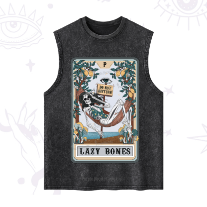 Purplehecate The Lazy Bones Tarot Washed Tank