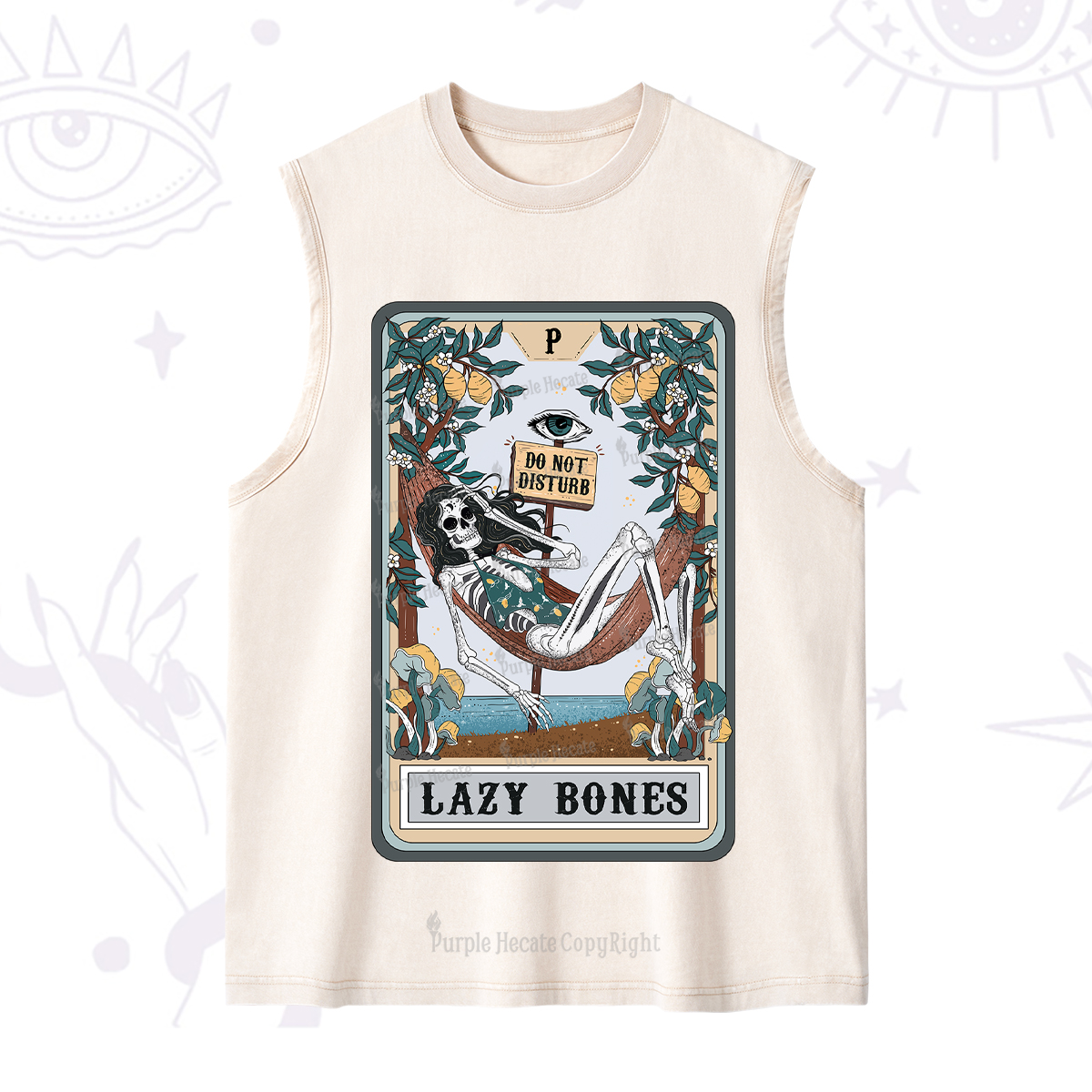Purplehecate The Lazy Bones Tarot Washed Tank