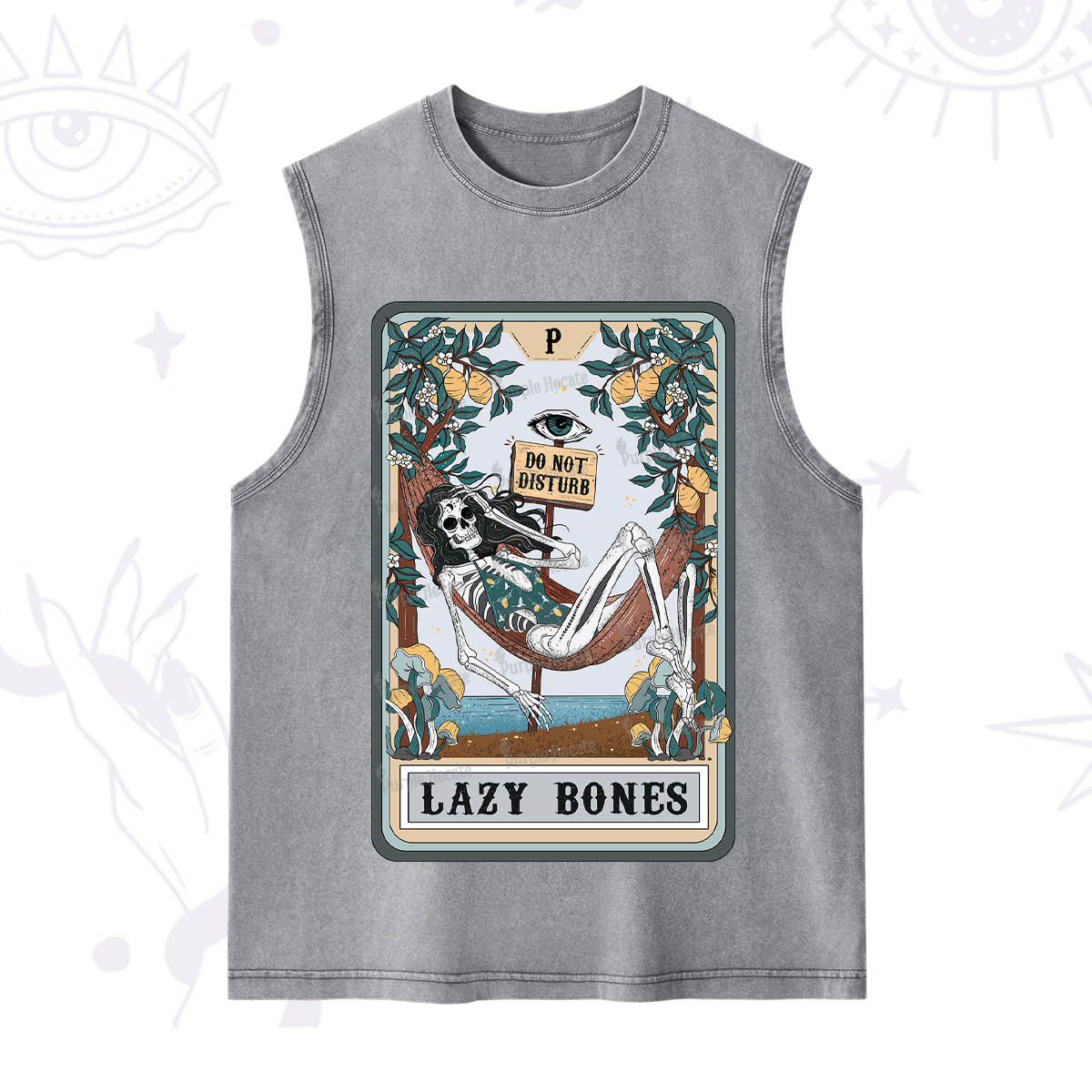 Purplehecate The Lazy Bones Tarot Washed Tank