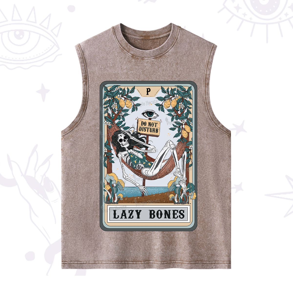 Purplehecate The Lazy Bones Tarot Washed Tank