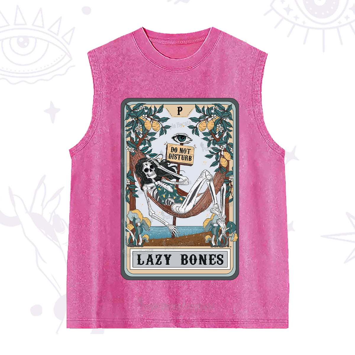 Purplehecate The Lazy Bones Tarot Washed Tank