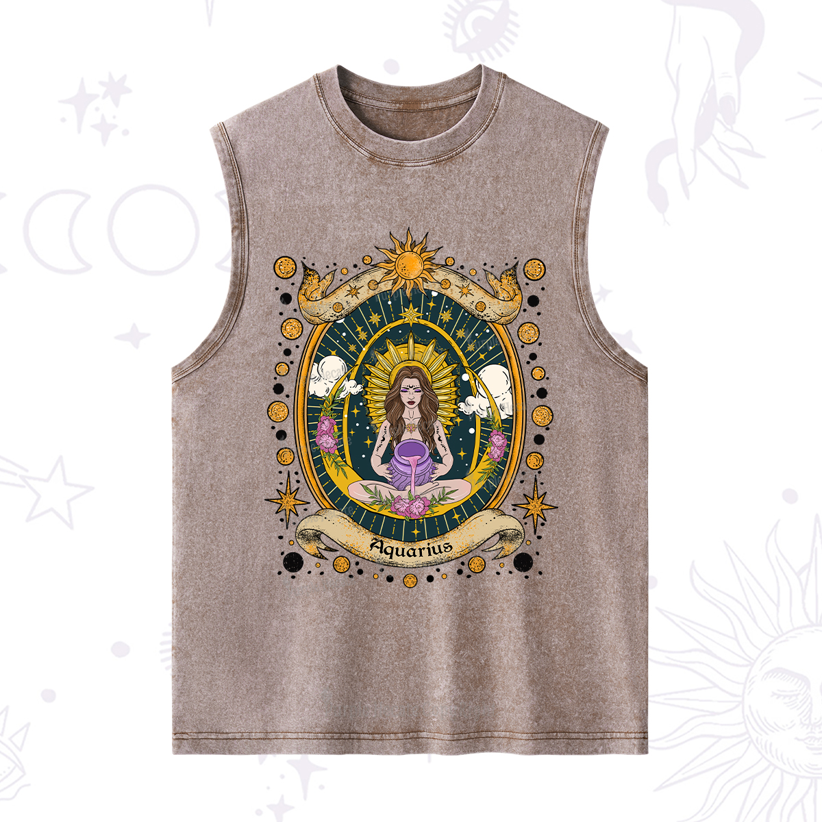 Purplehecate Aquarius Radiance Zodiac Washed Tank