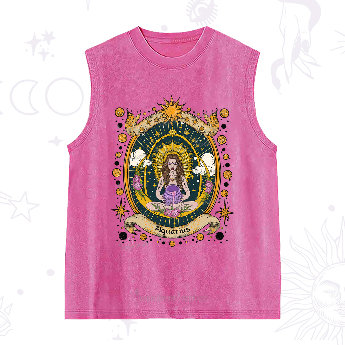 Purplehecate Aquarius Radiance Zodiac Washed Tank