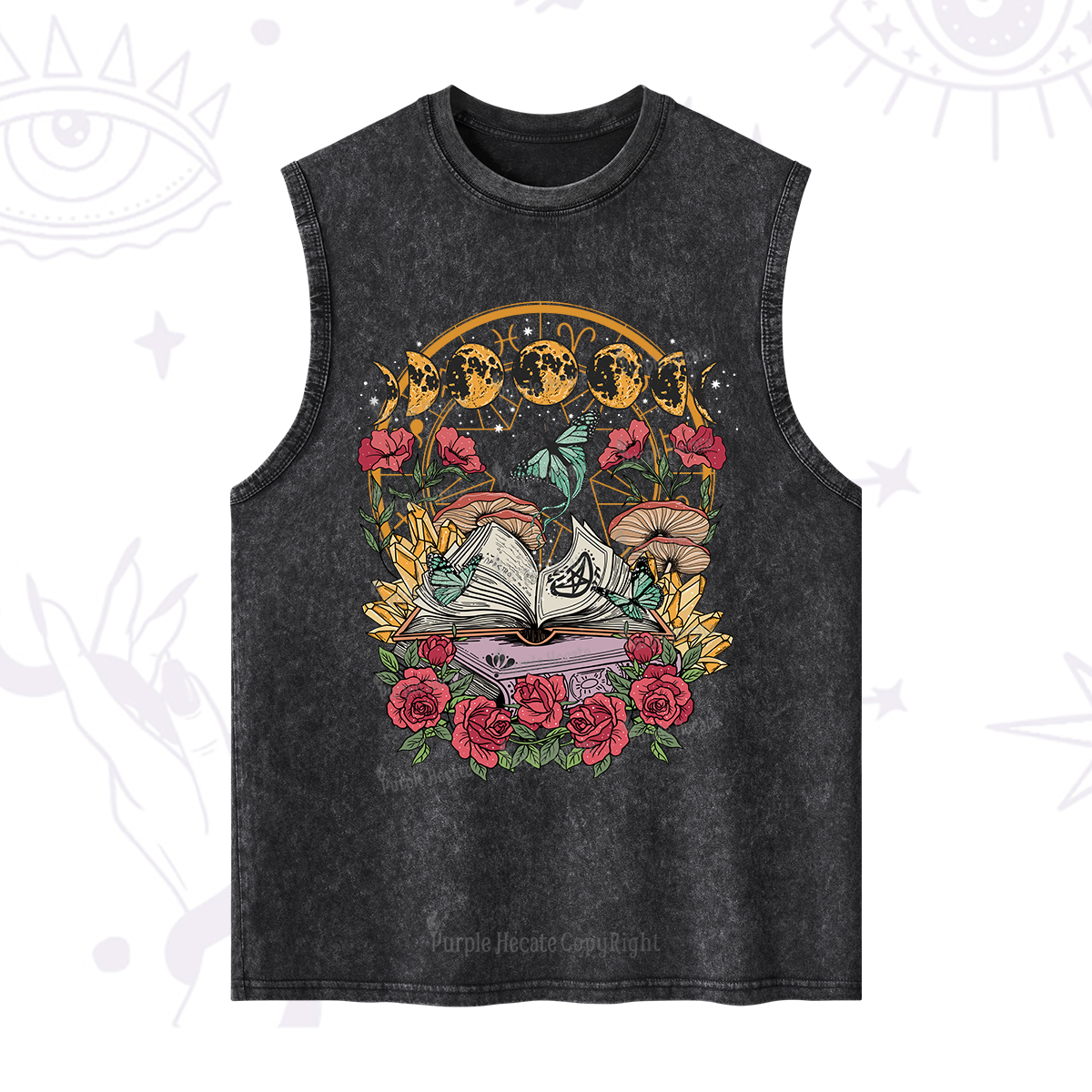 Purplehecate Witchy Book Washed Tank