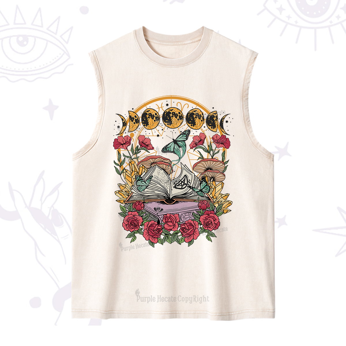 Purplehecate Witchy Book Washed Tank