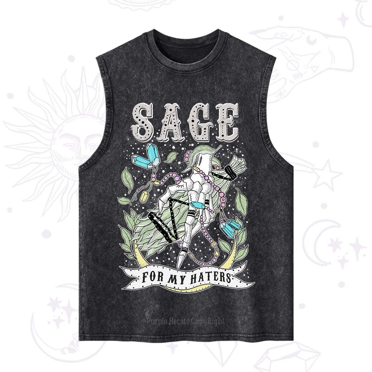 Purplehecate Sage For My Haters Washed Tank