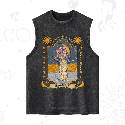 Purplehecate Aquarius Zodiac Washed Tank