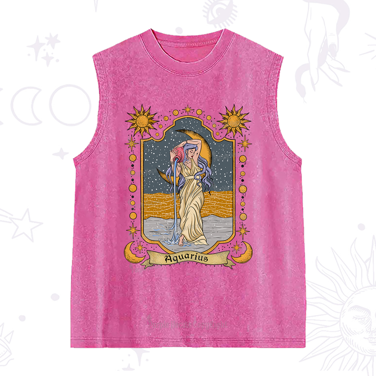 Purplehecate Aquarius Zodiac Washed Tank