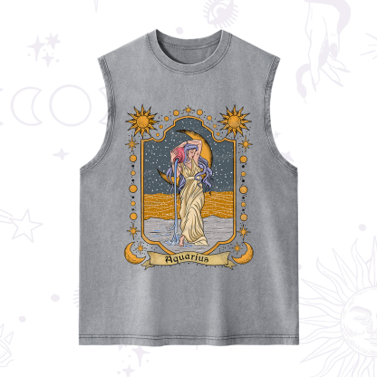 Purplehecate Aquarius Zodiac Washed Tank