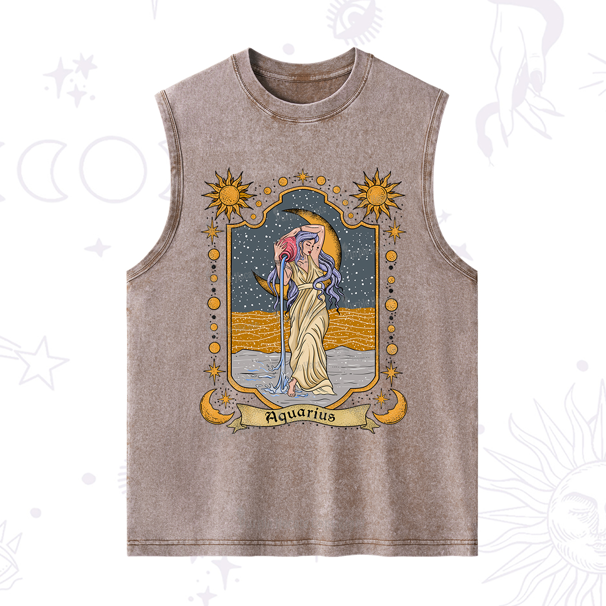 Purplehecate Aquarius Zodiac Washed Tank