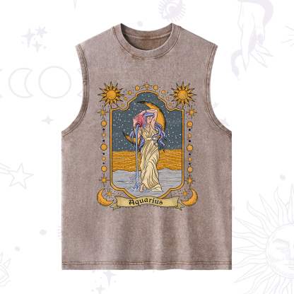 Purplehecate Aquarius Zodiac Washed Tank