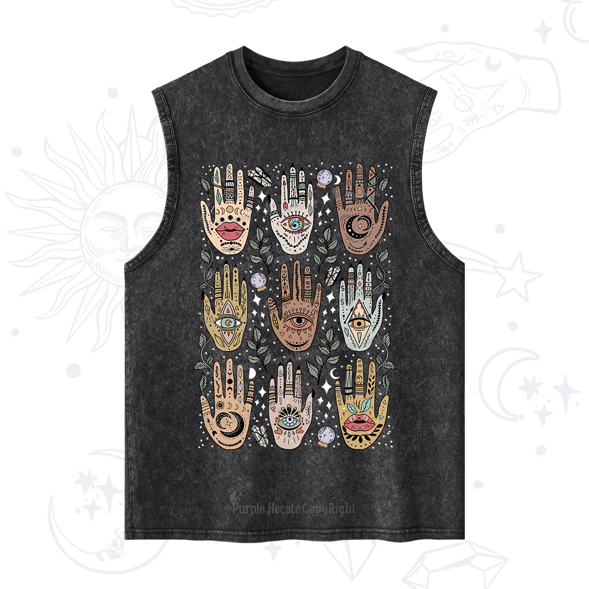 Purplehecate Helping Hands Washed Tank