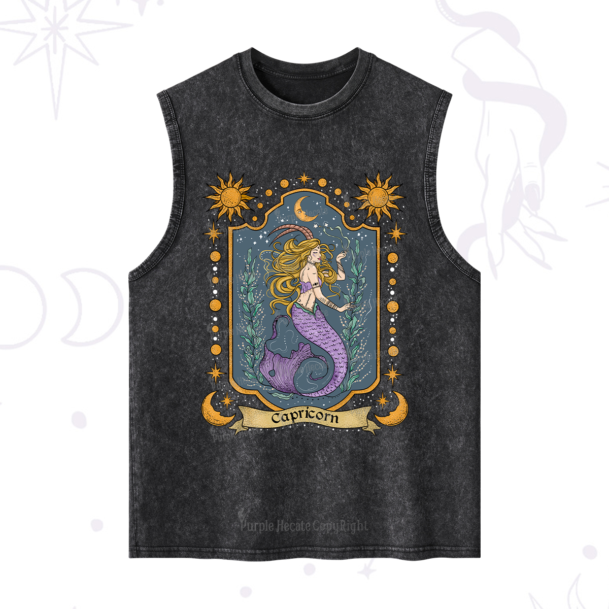 Purplehecate Capricorn Zodiac Washed Tank