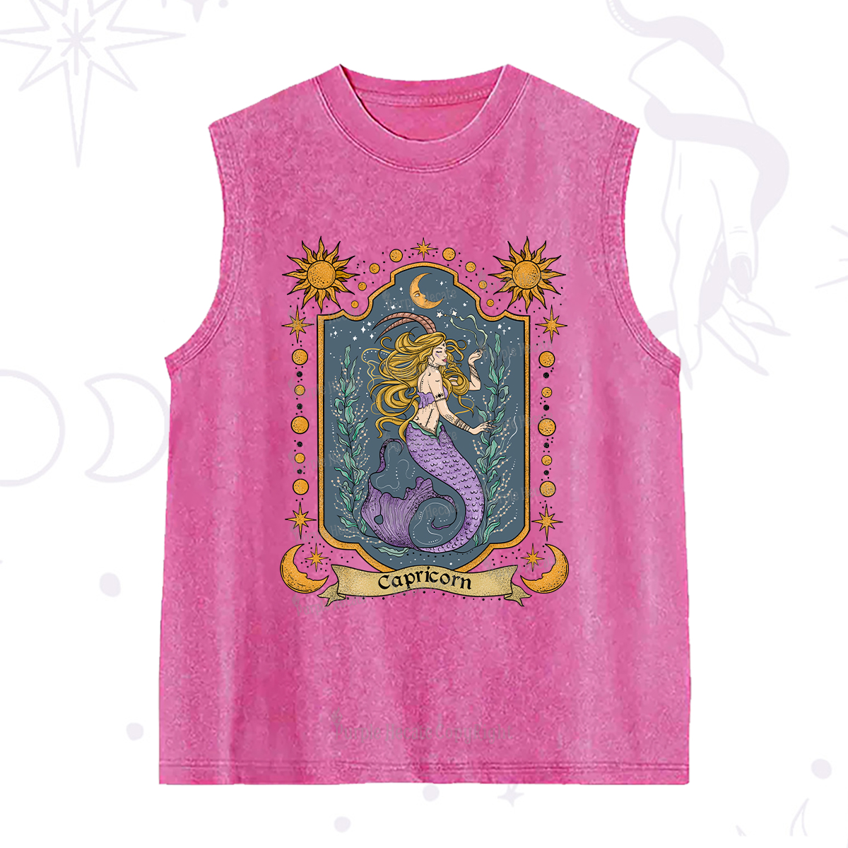 Purplehecate Capricorn Zodiac Washed Tank