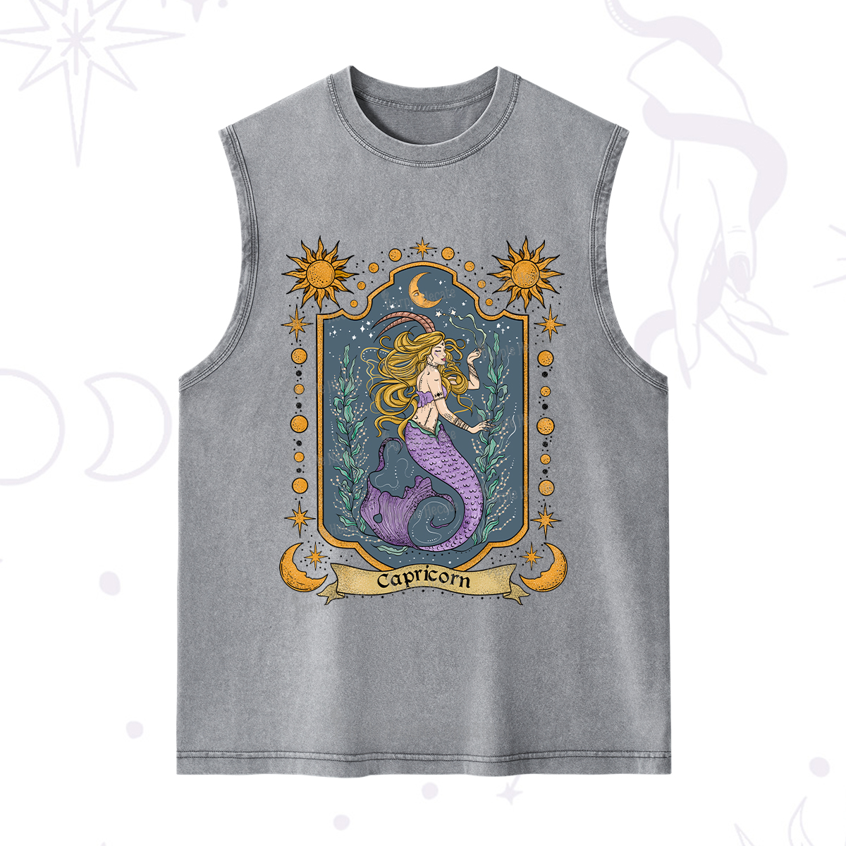 Purplehecate Capricorn Zodiac Washed Tank