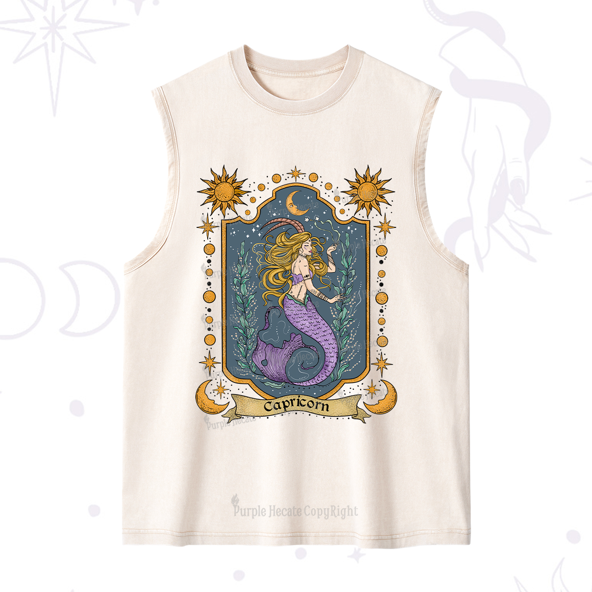 Purplehecate Capricorn Zodiac Washed Tank