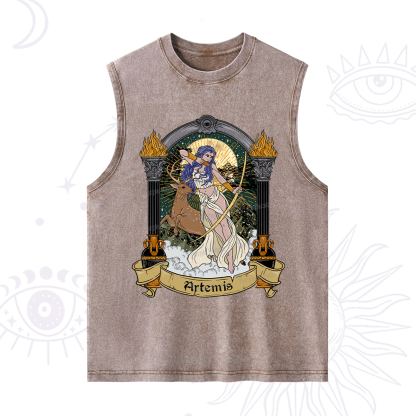 Purplehecate The Huntress Goddess Artemis Washed Tank