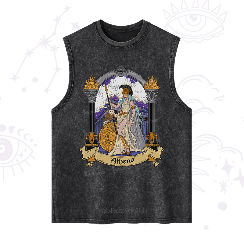 Purplehecate The Wise Goddess Athena Washed Tank