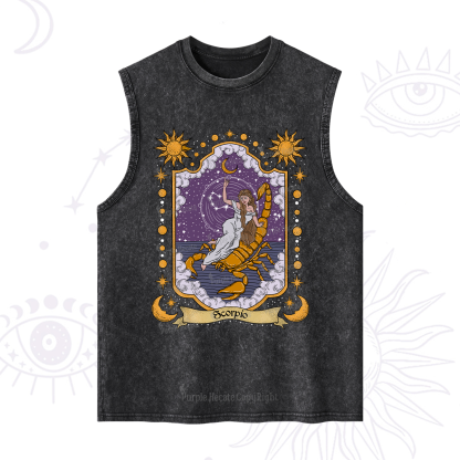 Purplehecate Scorpio Zodiac Washed Tank